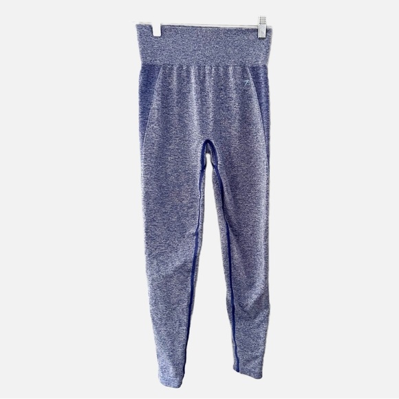 GymShark Compression Leggings Blue Active Athletic Womens XXS - Picture 1 of 7